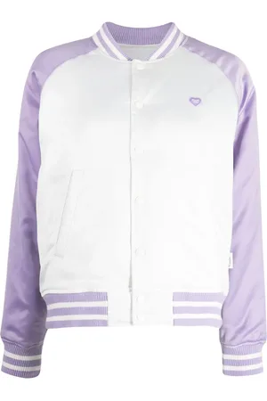 Chocoolate Logo-appliqué satin bomber jacket