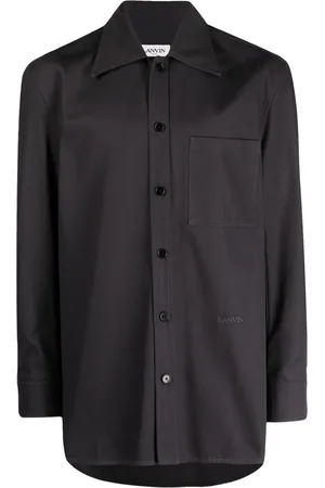 Lanvin Logo-embroidered cotton shirt