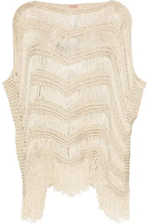 Twin-Set Lamé crochet cape
