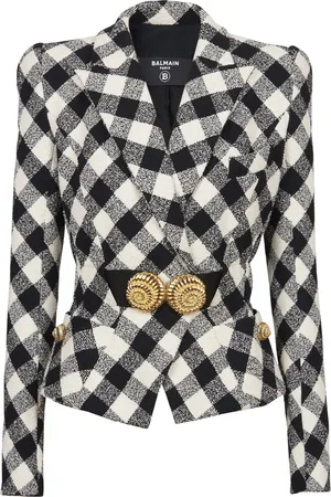 Balmain Vichy tweed jacket
