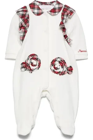 MONNALISA Floral-appliqué terry-cloth pyjama