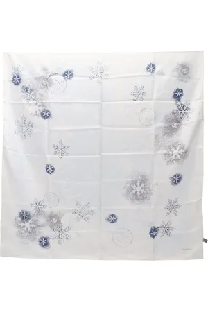 CHANEL 1986-1988 snowflake-print scarf