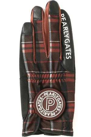 PEARLY GATES Logo-appliqué plaid gloves