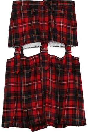 Comme des Garçons Tartan pleated midi skirt