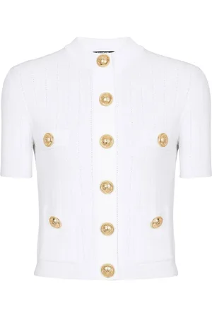 Balmain Pointelle-knit cardigan
