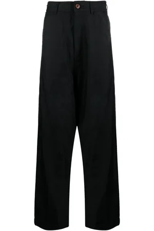 Comme des Garçons High-waisted twill drop-crotch trousers