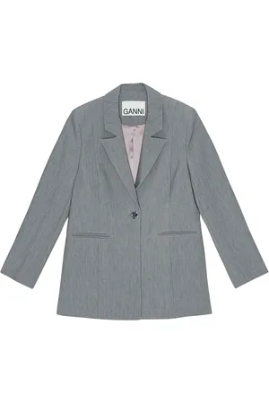Ganni Mélange twill blazer