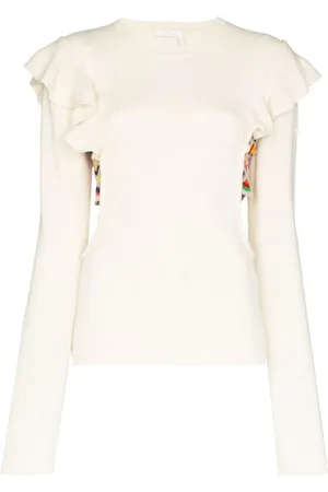 Chloé Ruffled cut-out jumper