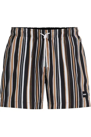 HUGO BOSS Appliqué-logo striped swim shorts
