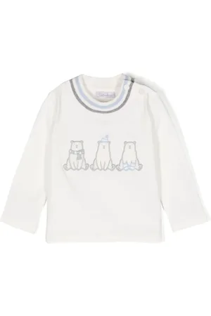 PATACHOU Polar-bear appliqué striped T-shirt