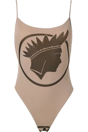 AMIR SLAMA Índio print high cut leg swimsuit