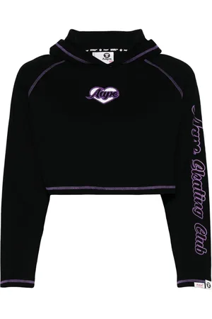 A Bathing Ape Heart logo-embroidered cotton hoodie