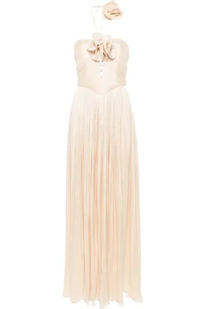 Ana Radu Floral-appliqu?? halterneck gown