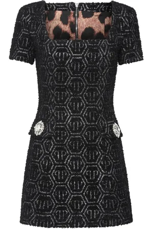 Philipp Plein Monogram tweed dress