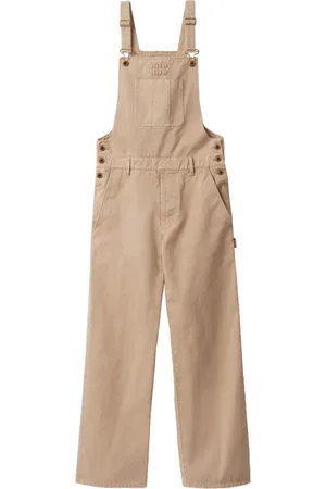Miu Miu Logo-embroidered gabardine dungarees