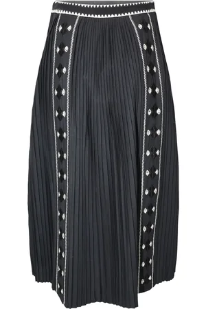 ULLA JOHNSON Sabina pleated embroidered midi skirt