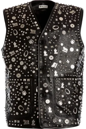 Bally Studded-charm appliqué leather vest