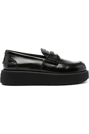 Miu Miu Logo-embossed leather loafers