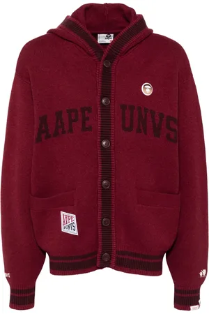 A Bathing Ape Intarsia-knit logo cardigan