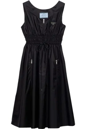 Prada Logo-appliqué Re-Nylon midi dress