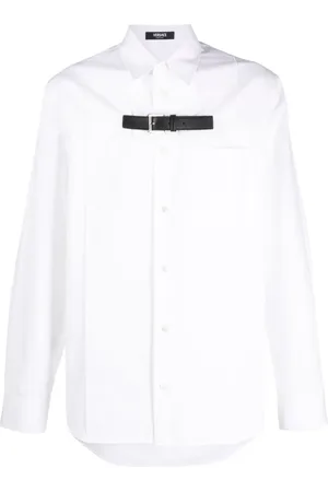 VERSACE Buckle-detail cotton shirt