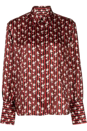 Maison Kitsuné Floral stripes-print long-sleeve shirt