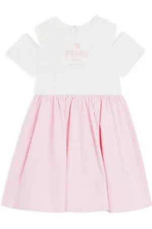 Fendi Logo-embroidered cotton dress