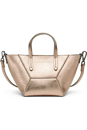Brunello Cucinelli Mini BC Duo lamé tote bag