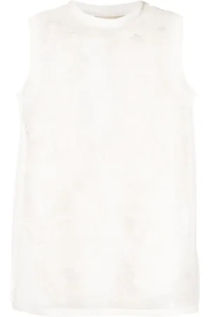 Elie saab Floral-lace appliqué tank top