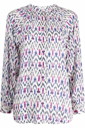 Marant Etoile Geometric long-sleeve blouse