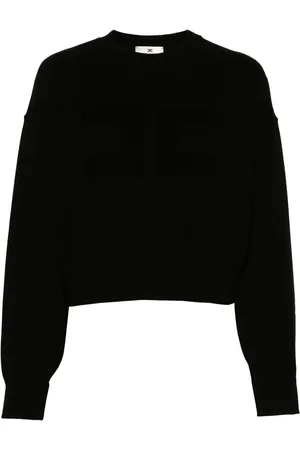 Elisabetta Franchi Logo-embroidered cropped sweatshirt