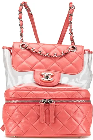 CHANEL 2018 Quilted Lambskin and PVC Aquarium backpack