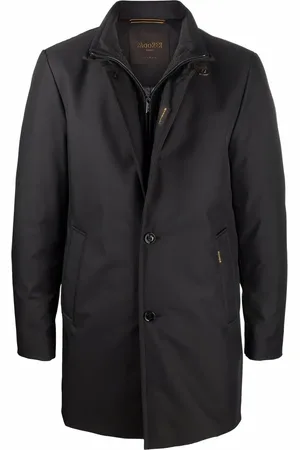 MOORER Single-breasted feather-down quilted coat