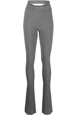 ANDREADAMO Ribbed-knit flared trousers