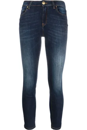 Pinko Logo-appliqué cropped skinny jeans
