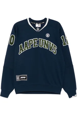 A Bathing Ape Logo-patch V-neck sweatshirt