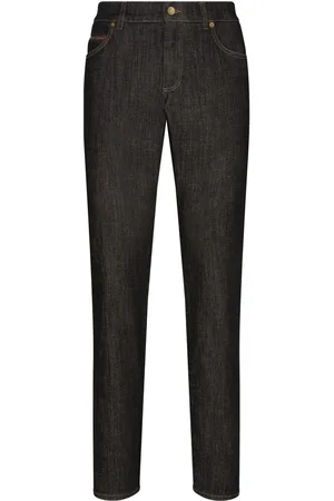 Dolce & Gabbana Logo-appliqué decorative-stitching straight-leg jeans