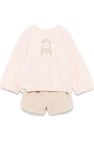 Il gufo Sheep-appliqu?? short set