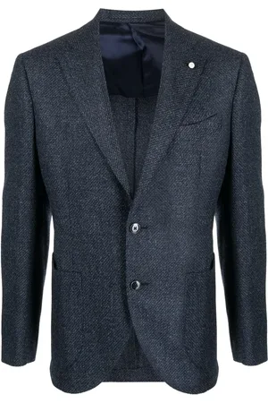 LUIGI BIANCHI MANTOVA M??lange-effect single-breasted blazer