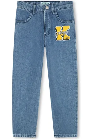 Kenzo Logo-appliqué mid-rise straight-leg jeans
