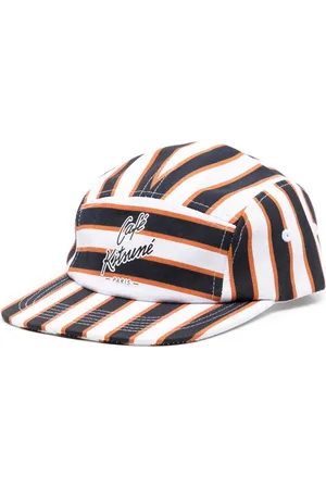 Café Kitsuné Logo-print striped cotton cap