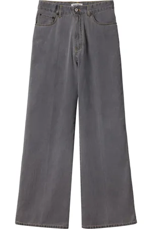 Miu Miu Logo-embroidered wide-leg jeans