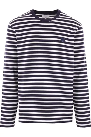 Maison Kitsuné Logo-patch striped jumper