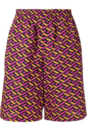 VERSACE Le Greca print elasticated-waist shorts