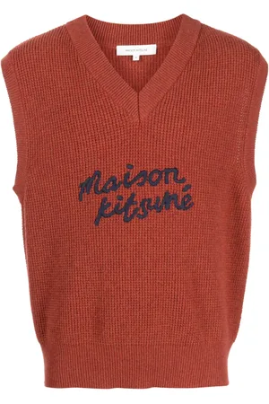 Maison Kitsuné Logo-embroidered wool vest