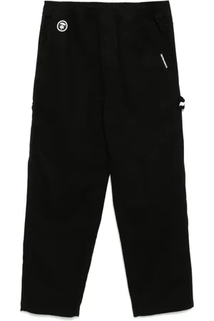 A Bathing Ape Moonface logo straight-leg trousers