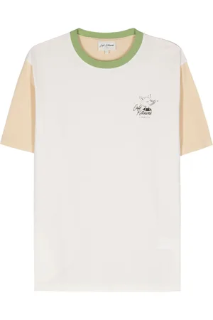 Café Kitsuné Café Kitsuné-print colourblock T-shirt