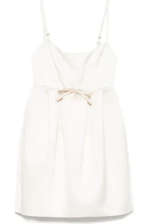 Elisabetta Franchi Bow-detailed duchess satin dress