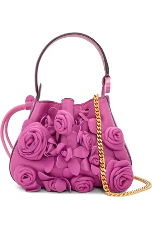 Oscar de la Renta Nano O Handle floral-appliqué bag