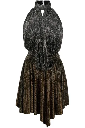 Philipp Plein Lamé halterneck dress